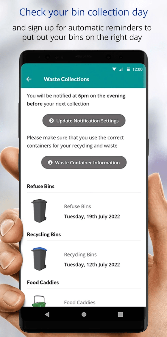 Did you know the District Council’s app can remind you about bin